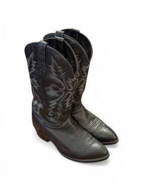 Vintage Wrangler Western Boots Black Leather Pointed Toe USA 7810 Men’s 9